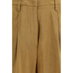 Beige Linen Bermuda Shorts