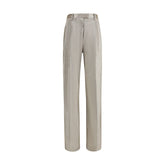 Silver Polyester Flared Pants