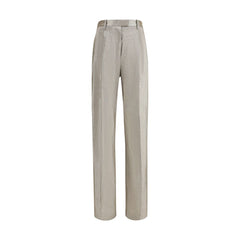 Silver Polyester Flared Pants