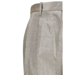 Silver Polyester Flared Pants