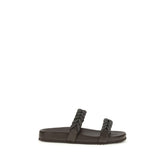 Brown Calf Leather Bos Taurus Flat Sandals