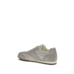 Gray Calf Leather Bos Taurus Low Top Sneakers