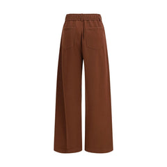 Brown Acetate Casual Pants