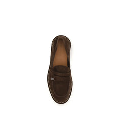 Brown Calf Leather Bos Taurus Slip-On Loafers