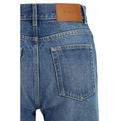 جينز قطن أزرق واسع