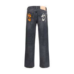 جينز قطني رمادي