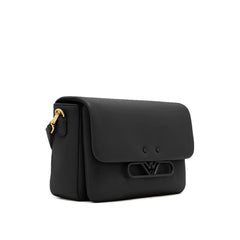 Black Bovine Leather Crossbody Bag