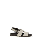 Beige Cotton Sandals