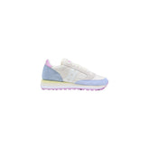 Cream Suede Leather Athletic Sneakers