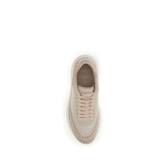 Beige Calf Leather Bos Taurus Chunky Sneakers