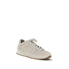 Beige Calf Leather Bos Taurus Low Top Sneakers