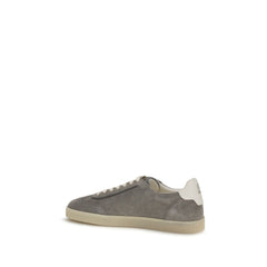 Gray Calf Leather Bos Taurus Low Top Sneakers
