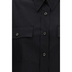 Black Cotton Shortsleeve Shirt