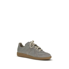 Gray Calf Leather Bos Taurus Low Top Sneakers