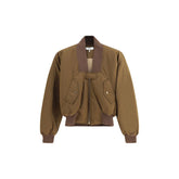 Brown Polyester Bomber