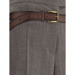 Gray Wool Casual Pants