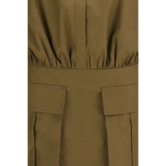 Brown Cotton Casual Dress