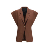 Brown Viscose Jackets And Coat