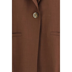 Brown Viscose Jackets And Coat