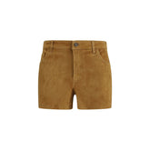Beige Camel Hair Bermuda Shorts