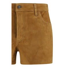 Beige Camel Hair Bermuda Shorts