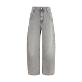 Gray Cotton Relaxed Fit Jeans