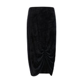 Black Viscose Long Skirt