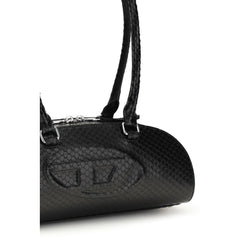 حقيبة كتف من جلد العجل الأسود Bos Taurus