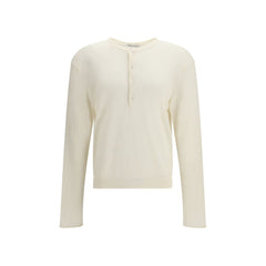 Beige Cotton Long Sleeve T-Shirt