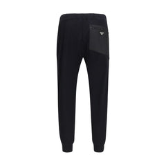 Black Nylon Casual Pants