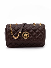 Brown Quilted Leather Shoulder Strap Bag