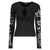 Black Cotton Women Sweater