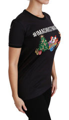 Black #ImAChristmasTree Crewneck Top T-Shirt