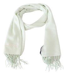 Light Green Pattern Cashmere Unisex Wrap Fringes Scarf