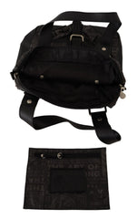 Black Printed Logo Shoulder Handbag Purse Bag