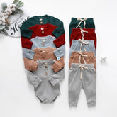 Newborn Baby Outfits for Spring and Autumn – Ribbed Solid Sets for Girls and Boys