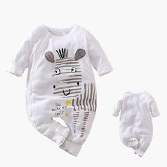 Baby Cartoon Crawling Clothes Cotton Long-sleeved Breasted Romper