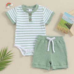 Baby Jumpsuit Short Sleeve Toddler Jumpsuit Romper Shorts Suit