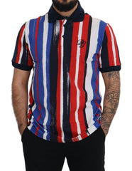 Multicolor Cotton Polo Top T-shirt