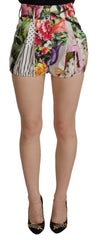 Multicolor High Waist Hot Pants Shorts