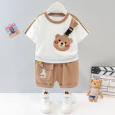 Short-sleeved Cartoon Animal Two-piece Set Children's Western Style