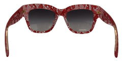 Red Lace Acetate Rectangle Shades DG4231F Sunglasses