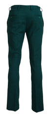 Green Straight Fit Men Formal Trousers Pants