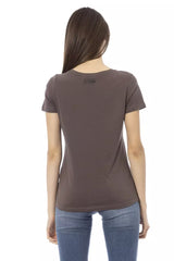 Brown Cotton Women T-Shirt