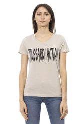 Beige Cotton Women's T-Shirt