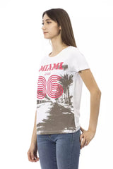 تي شيرت نسائي قطن أبيض قطن نسائي