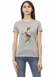 Gray Cotton Women's T-Shirt