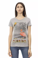 Gray Cotton Women's T-Shirt