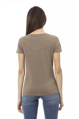 Brown Cotton Women's T-Shirt