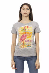 Gray Cotton Women's T-Shirt